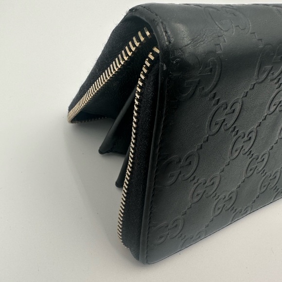 GUCCI GG Logo Leather Zip Around Long Wallet Vintage - Picture 9 of 11